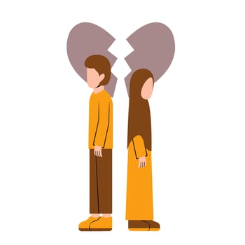 Divorced Muslim Couple vector