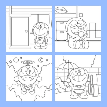 Robo Cat Coloring Pages vector