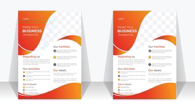 Modern corporate flyer A4 vector template for digital marketing agency, suitable for business poster layout, corporate banners, and leaflets, cover page, perfect for creative professional business.