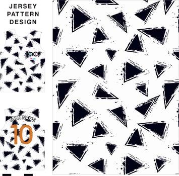 Abstract triangle concept vector jersey pattern template for printing or sublimation sports uniforms football volleyball basketball e-sports cycling and fishing Free Vector.