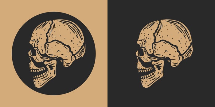 Set of skull illustration with stunning detail. vector skull clip art easy to use. black and white skull logo. Trending Skull Bundles