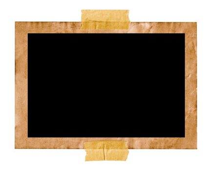 Old film glued with tape. Blank retro paper template png
