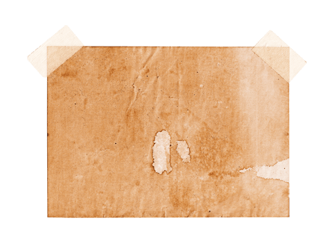 old paper texture with tape isolated png