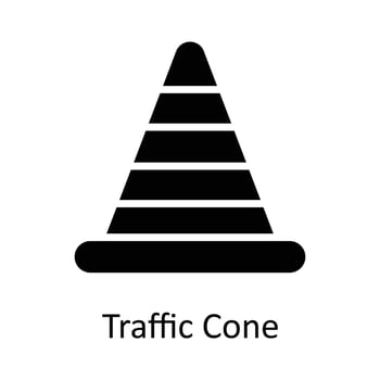Traffic Cone  vector   Solid Icon Design illustration. Work in progress Symbol on White background EPS 10 File