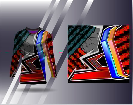 Sports jersey and tshirt template sports design for football racing gaming jersey vector