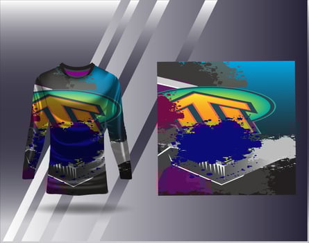 Sports jersey and tshirt template sports design for football racing gaming jersey vector