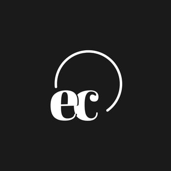 EC logo initials monogram with circular lines, minimalist and clean logo design, simple but classy style vector