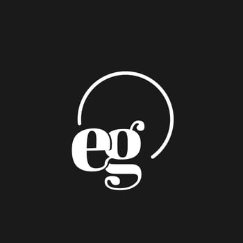 EG logo initials monogram with circular lines, minimalist and clean logo design, simple but classy style vector