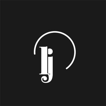 LJ logo initials monogram with circular lines, minimalist and clean logo design, simple but classy style vector