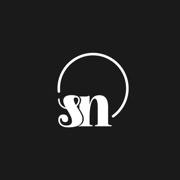 SN logo initials monogram with circular lines, minimalist and clean logo design, simple but classy style vector