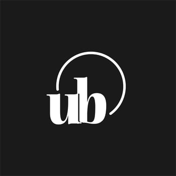 UB logo initials monogram with circular lines, minimalist and clean logo design, simple but classy style vector