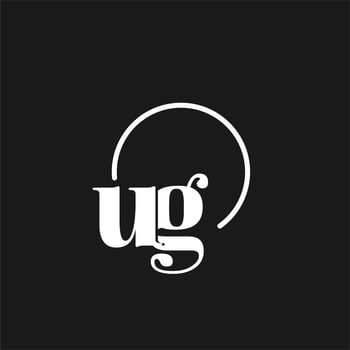 UG logo initials monogram with circular lines, minimalist and clean logo design, simple but classy style vector