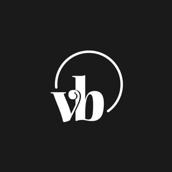VB logo initials monogram with circular lines, minimalist and clean logo design, simple but classy style vector