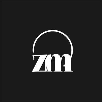 ZM logo initials monogram with circular lines, minimalist and clean logo design, simple but classy style vector