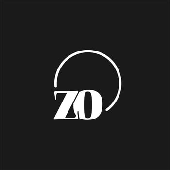 ZO logo initials monogram with circular lines, minimalist and clean logo design, simple but classy style vector