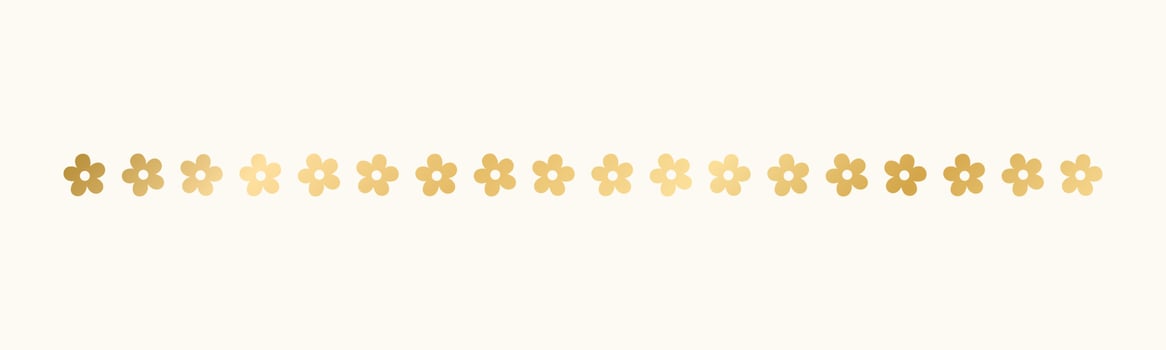 Gold floral separators border, text dividers. Line borders botanical luxury design element. vector