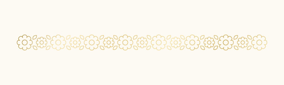 Gold floral separators border, text dividers. Line borders botanical luxury design element. vector
