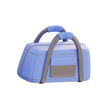 3d illustration of gym tools bag png