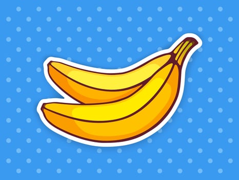 Sticker two bananas vector