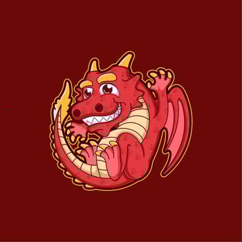 dragon mascot cute cartoon vector