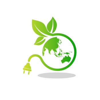 Green eco power plug design with Green earth, PNG illustration