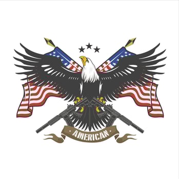 illustration of elements and symbols related to united states america vector