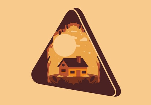 Colorful flat illustration of a simple house vector