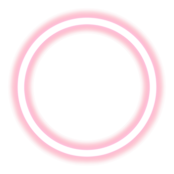 Glowing neon circle for your decoration. Neon light, round frame, blank space for text, ultraviolet spectrum, ring symbol, halo. png