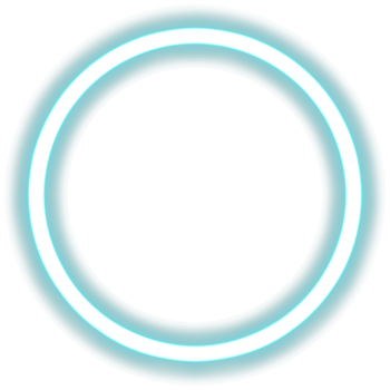 Glowing neon circle for your decoration. Neon light, round frame, blank space for text, ultraviolet spectrum, ring symbol, halo. png
