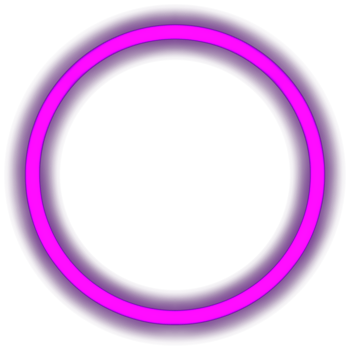 Glowing neon circle for your decoration. Neon light, round frame, blank space for text, ultraviolet spectrum, ring symbol, halo. png