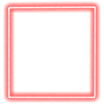 Glowing neon square for your decoration. Neon light, square frame, blank space for text, ultraviolet spectrum. png