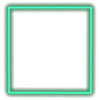 Glowing neon square for your decoration. Neon light, square frame, blank space for text, ultraviolet spectrum. png