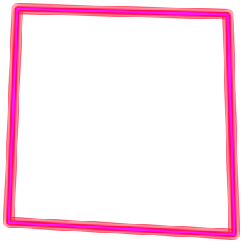 Glowing neon square for your decoration. Neon light, square frame, blank space for text, ultraviolet spectrum. png
