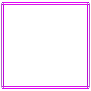 Glowing neon square for your decoration. Neon light, square frame, blank space for text, ultraviolet spectrum. png