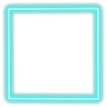 Glowing neon square for your decoration. Neon light, square frame, blank space for text, ultraviolet spectrum. png