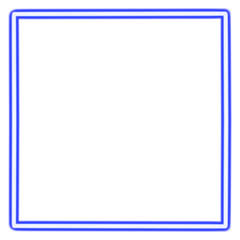 Glowing neon square for your decoration. Neon light, square frame, blank space for text, ultraviolet spectrum. png