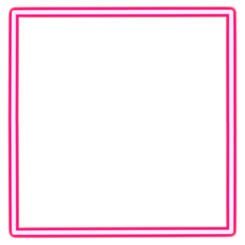Glowing neon square for your decoration. Neon light, square frame, blank space for text, ultraviolet spectrum. png