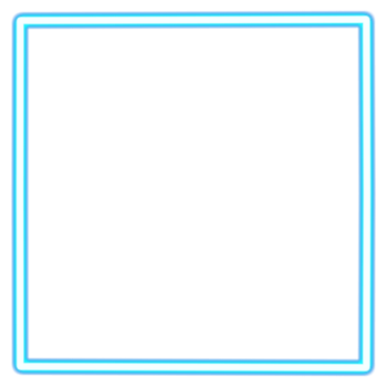 Glowing neon square for your decoration. Neon light, square frame, blank space for text, ultraviolet spectrum. png