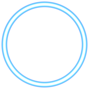 Glowing neon circle for your decoration. Neon light, round frame, blank space for text, ultraviolet spectrum, ring symbol, halo. png
