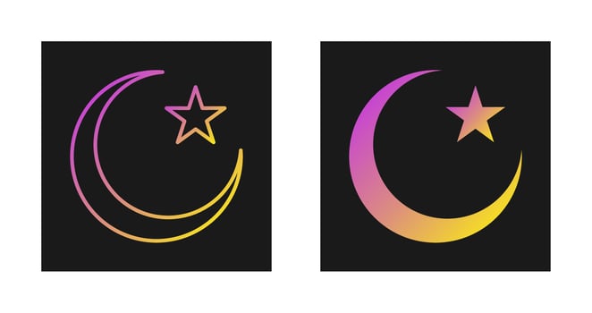 Moon and Star Vector Icon