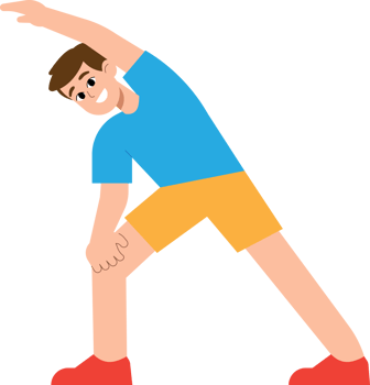 Man Stretching Exercise Cartoon Style illustration. png