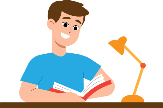 Man Reading Book Cartoon Style illustration. png