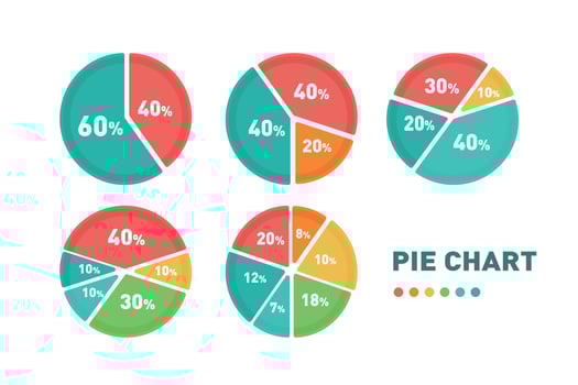 Infographic pie graph set.Infographic isometric puzzle circular template.report, business analytics, data vector