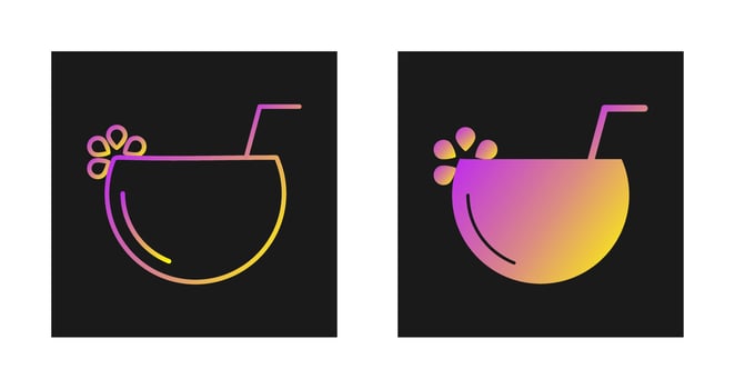 Coconut drink Vector Icon