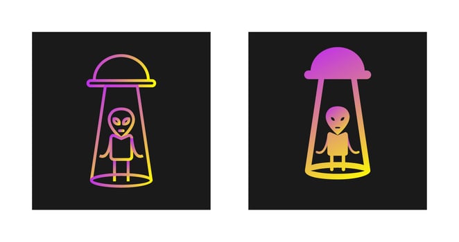 Alien Abduction Vector Icon