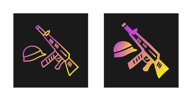 Gun and Helmet Vector Icon