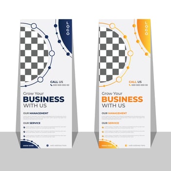 Roll up banner design template, abstract background, pull up design, modern x-banner, rectangle size. vector