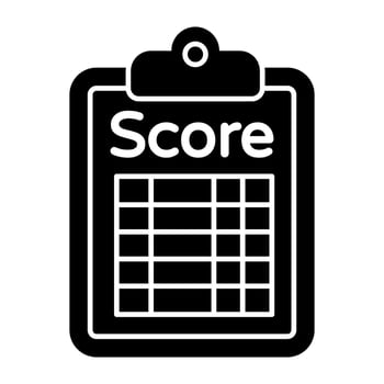 Score sheet icon in solid design vector