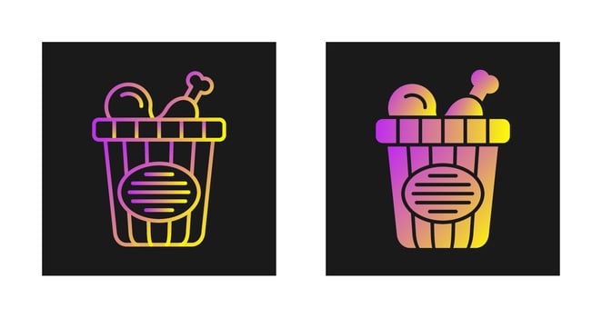 Chicken Bucket Vector Icon
