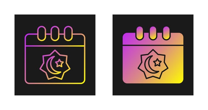 Islamic Calendar Vector Icon